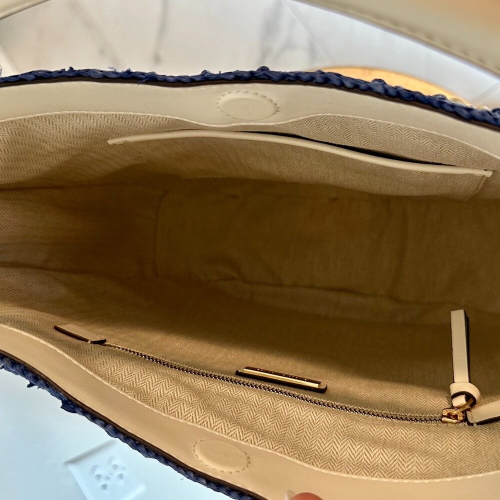 Tory Burch Thea Straw Bucket Shoulder Bag - Picture 12 of 15